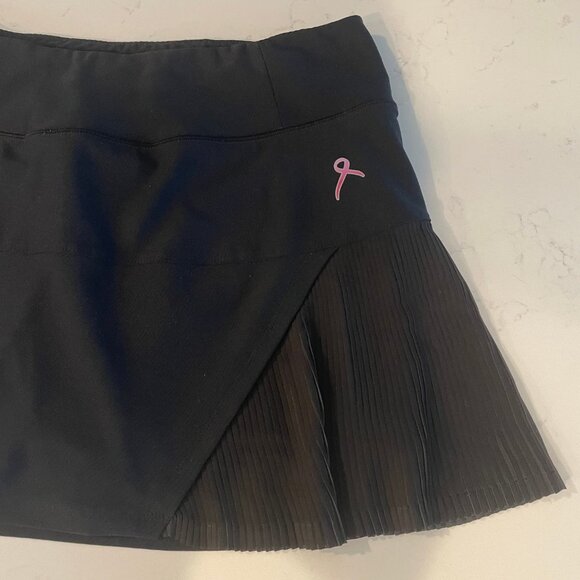 Running Room Athletic Poly Blend Running Skirt/Skort w Side Pleating Black Sz M - Picture 2 of 9